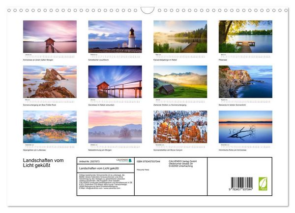 Produktbild: Landschaften vom Licht gek&uuml;&szlig;t (Wandkalender 2026 DIN A3 quer), CALVENDO Monatskalender