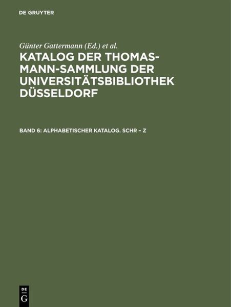 Produktbild: Alphabetischer Katalog. Schr &ndash; Z