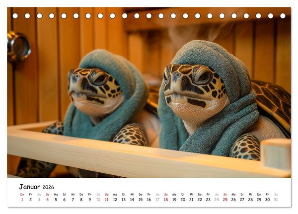 Produktbild: CHILL MAL - Entspannte Schildkr&ouml;ten beim Faulenzen (Tischkalender 2026 DIN A5 quer), CALVENDO Monatskalender