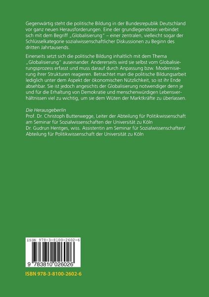 Produktbild: Politische Bildung und Globalisierung