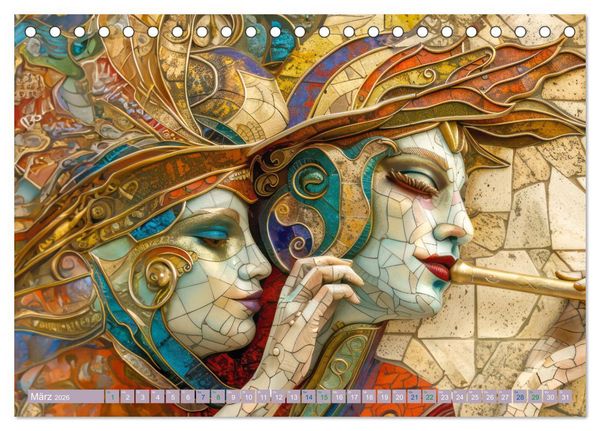 Produktbild: Art Deco - Im Stil von Art Deco (Tischkalender 2026 DIN A5 quer), CALVENDO Monatskalender