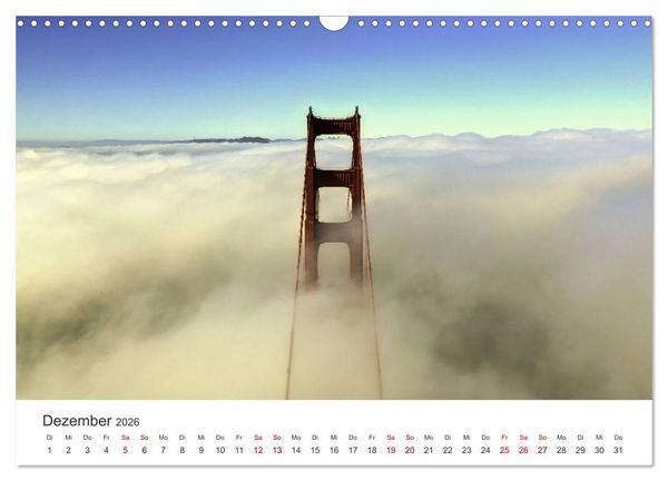 Produktbild: Golden Gate Bridge - Das ber&uuml;hmte Wahrzeichen von San Francisco. (Wandkalender 2026 DIN A3 quer), CALVENDO Monatskalender