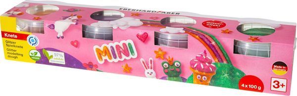 Eberhard Faber 572511 - Spielknete Glitzer 4er Set