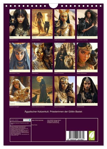 Produktbild: &Auml;gyptischer Katzenkult. Priesterinnen der G&ouml;ttin Bastet (Wandkalender 2026 DIN A4 hoch), CALVENDO Monatskalender