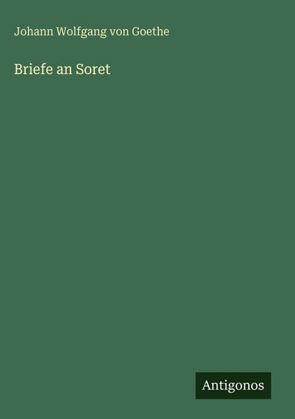 Produktbild: Briefe an Soret