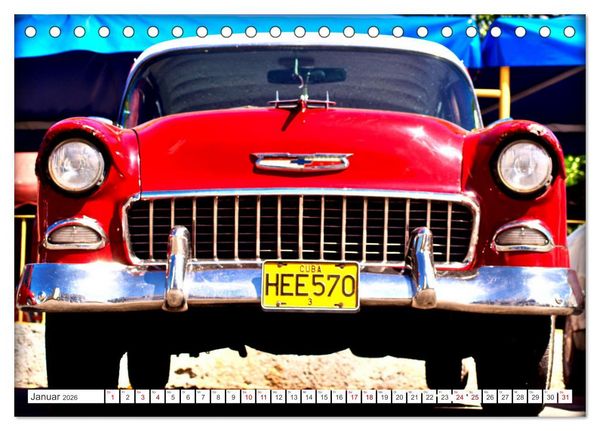 Produktbild: CHEVY '55 - Ein US-Oldtimer in Kuba (Tischkalender 2026 DIN A5 quer), CALVENDO Monatskalender
