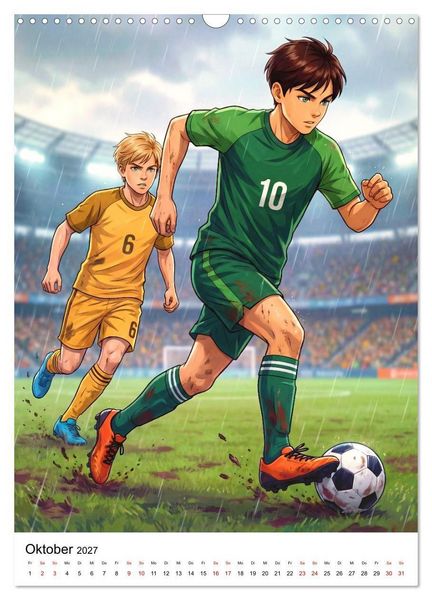 Produktbild: Level Up &ndash; Fu&szlig;ballhelden (Wandkalender 2027 DIN A3 hoch), CALVENDO Monatskalender