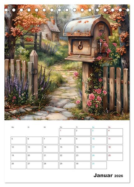 Produktbild: Zeitreise - Der vintage Briekasten Kalender (Tischkalender 2026 DIN A5 hoch), CALVENDO Monatskalender