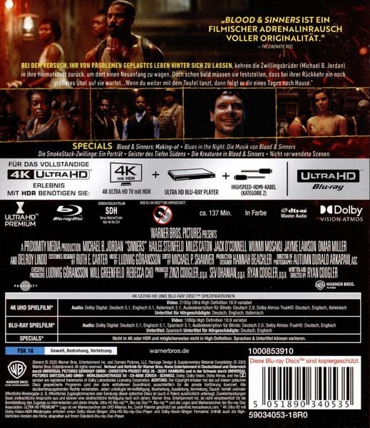 Produktbild: Blood & Sinners (4K Ultra HD) (+ Blu-ray)
