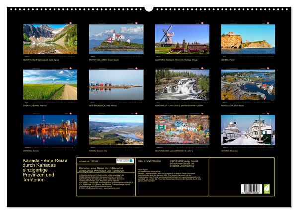 Produktbild: Kanada - eine Reise durch Kanadas einzigartige Provinzen und Territorien (Wandkalender 2026 DIN A2 quer), CALVENDO Monatskalender