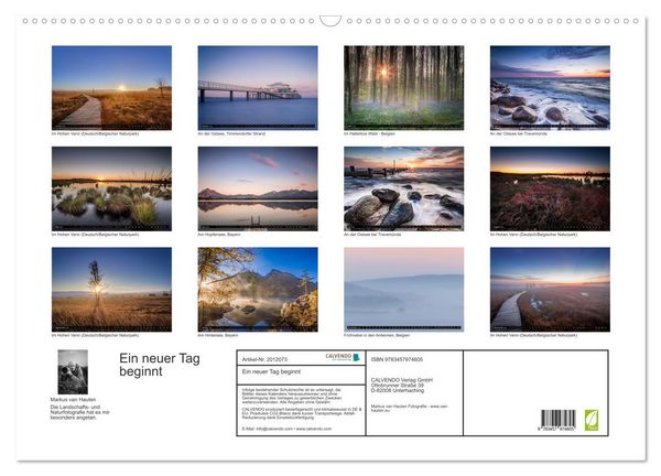 Produktbild: Ein neuer Tag beginnt (Wandkalender 2026 DIN A2 quer), CALVENDO Monatskalender
