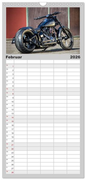 Produktbild: Familienplaner 2026 - Exklusive Best of Fat Ass Custombike Edition, feinste Harleys mit fettem Hintern mit 5 Spalten (Wandkalender, 21 x 45 cm) CALVENDO