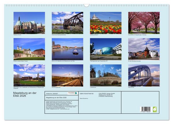 Produktbild: Magdeburg an der Elbe 2026 (Wandkalender 2026 DIN A2 quer), CALVENDO Monatskalender