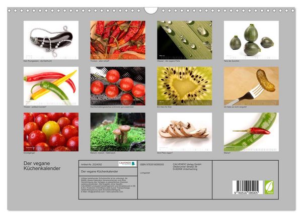 Produktbild: Der vegane K&uuml;chenkalender (Wandkalender 2026 DIN A3 quer), CALVENDO Monatskalender