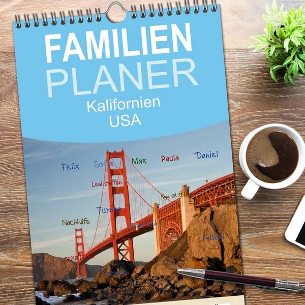Produktbild: Familienplaner 2026 - Kalifornien USA mit 5 Spalten (Wandkalender, 21 x 45 cm) CALVENDO