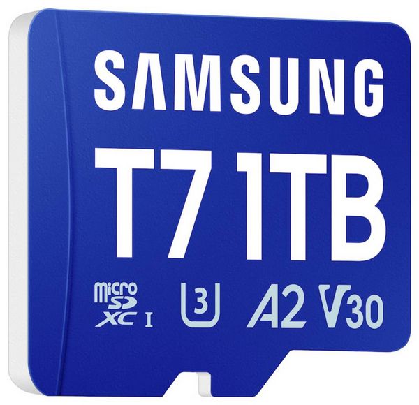 Produktbild: Samsung T7 microSDXC-Karte Retail 1 TB UHS-I U3, A2 Application Performance Class, Class 10, v30 Video Speed Class