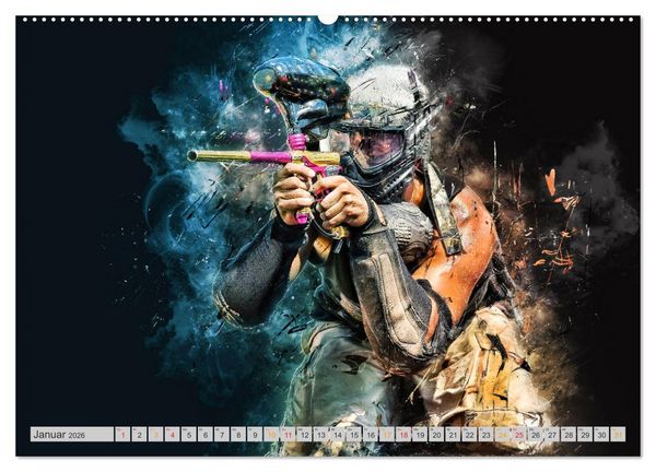 Produktbild: Paintball - extrem cool (Wandkalender 2026 DIN A2 quer), CALVENDO Monatskalender