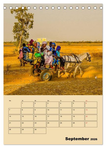 Produktbild: Lebendiges Westafrika - Mauretanien, Senegal, Guinea, Bissau (Tischkalender 2026 DIN A5 hoch), CALVENDO Monatskalender