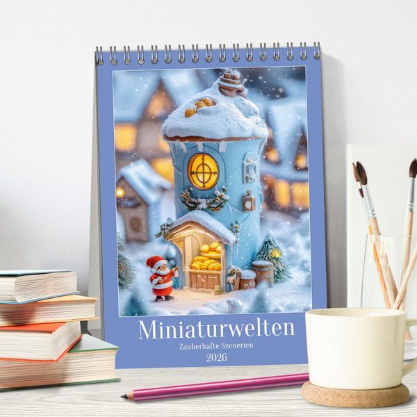 Produktbild: Miniaturwelten - Zauberhafte Szenerien (Tischkalender 2026 DIN A5 hoch), CALVENDO Monatskalender