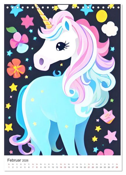 Produktbild: Jeder braucht ein Einhorn in seinem Leben - Bildergeschichte f&uuml;r Kinder (Wandkalender 2026 DIN A4 hoch), CALVENDO Monatskalender