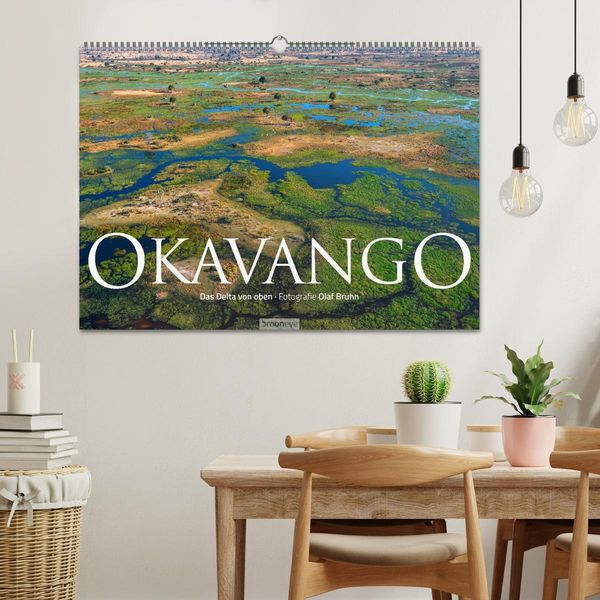 Produktbild: Okavango - Das Delta von oben (Wandkalender 2026 DIN A2 quer), CALVENDO Monatskalender