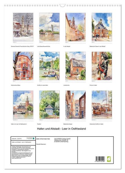 Produktbild: Hafen und Altstadt - Leer in Ostfriesland (Wandkalender 2027 DIN A2 hoch), CALVENDO Monatskalender