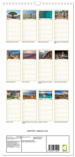 Produktbild: Familienplaner 2026 - SOKOTRA - Magische Insel mit 5 Spalten (Wandkalender, 21 x 45 cm) CALVENDO