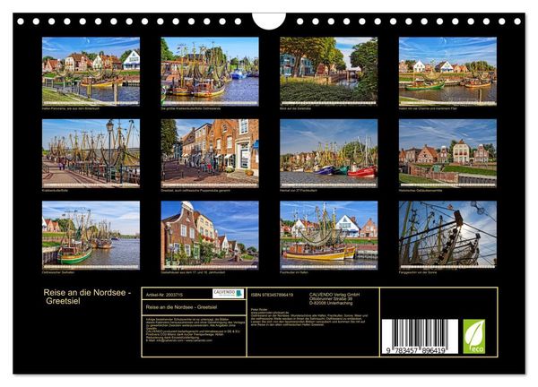 Produktbild: Reise an die Nordsee - Greetsiel (Wandkalender 2026 DIN A4 quer), CALVENDO Monatskalender