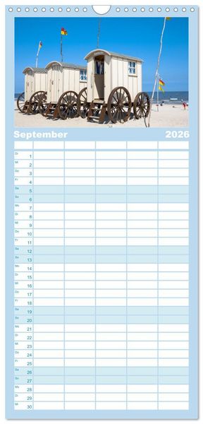 Produktbild: Familienplaner 2026 - Sommer auf Norderney mit 5 Spalten (Wandkalender, 21 x 45 cm) CALVENDO