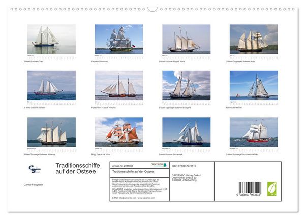 Produktbild: Traditionsschiffe auf der Ostsee (hochwertiger Premium Wandkalender 2026 DIN A2 quer), Kunstdruck in Hochglanz