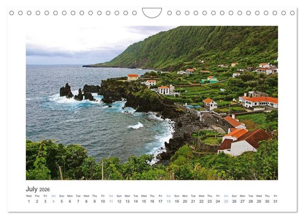 Produktbild: Sao Jorge Island of the Azores - fantastic fajas on the greenest island of Portugal (Wall Calendar 2026 DIN A4 landscape), CALVENDO 12 Month Wall Calendar