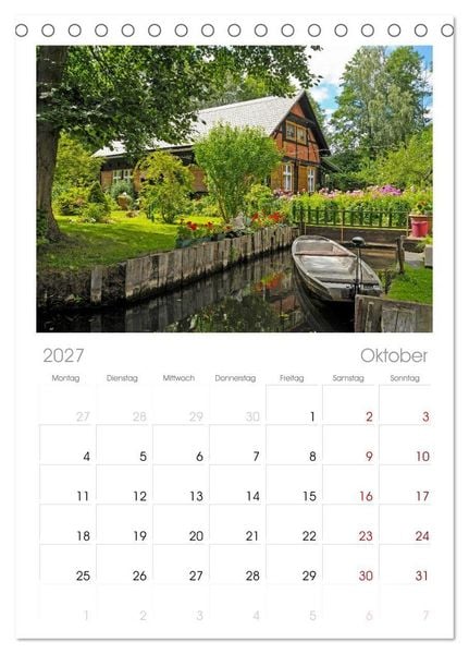 Produktbild: Tischplaner 2027 - Spreewald Natur und Kulturlandschaft (A5 Tischkalender zum Aufstellen) CALVENDO