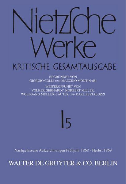Produktbild: Nachgelassene Aufzeichnungen. Fr&uuml;hjahr 1868 - Herbst 1869