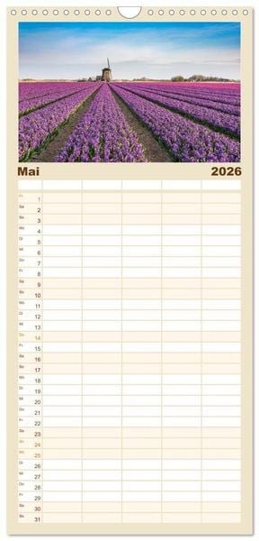 Produktbild: Familienplaner 2026 - Wundersch&ouml;ne Niederlande mit 5 Spalten (Wandkalender, 21 x 45 cm) CALVENDO