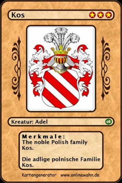 Produktbild: The noble Polish family Kos. Die adlige polnische Familie Kos.