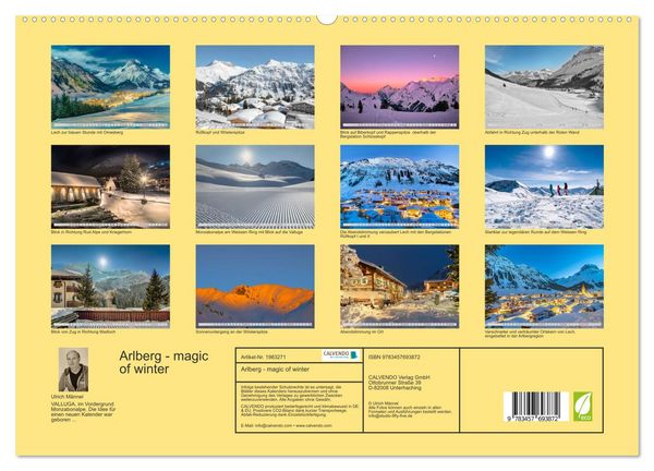 Produktbild: Arlberg - magic of winter (hochwertiger Premium Wandkalender 2026 DIN A2 quer), Kunstdruck in Hochglanz