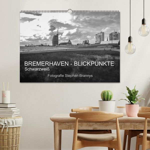 Produktbild: Bremerhaven - Blickpunkte Schwarzwei&szlig; (Wandkalender 2026 DIN A2 quer), CALVENDO Monatskalender