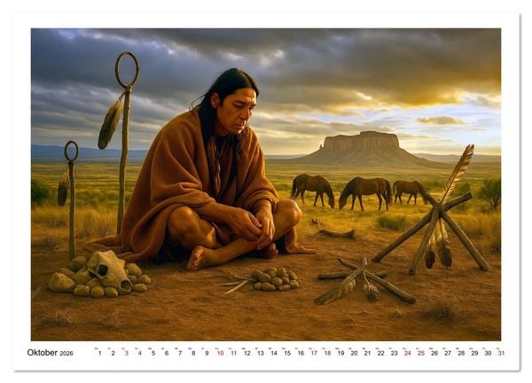 Produktbild: Spirituelle indianische Reise (Wandkalender 2026 DIN A2 quer), CALVENDO Monatskalender