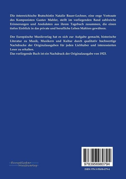 Produktbild: Erinnerungen an Gustav Mahler