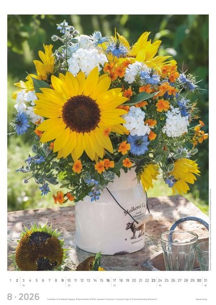 Produktbild: Blumen 2026 - Bildkalender A3 (29,7x42 cm) - Flowers - mit Feiertagen (DE/AT/CH) - Wandkalender - Blumenkalender
