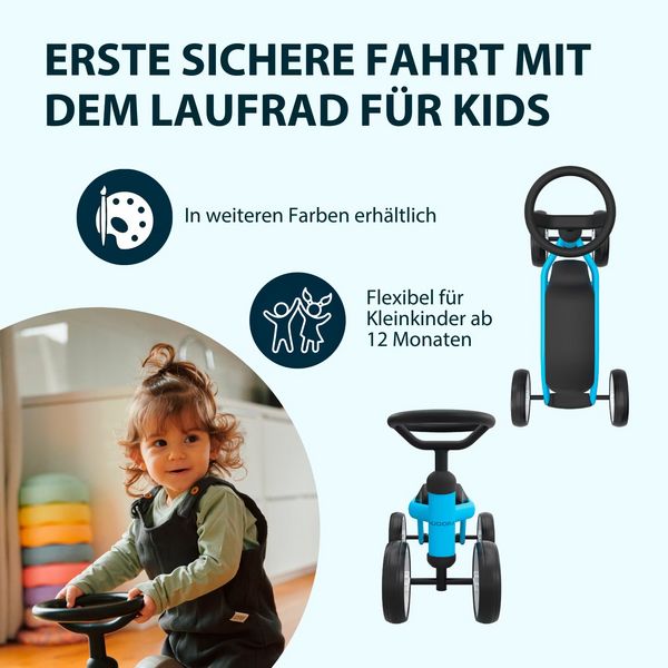 Produktbild: HUDORA 10917 - Laufrad Up 6 cyan/midnight, f&uuml;r Kinder ab 12 Monaten