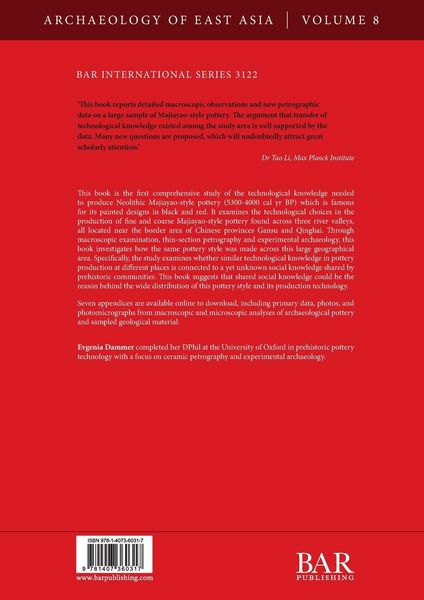 Produktbild: Technological Knowledge in the Production of Neolithic Majiayao Pottery in Gansu and Qinghai