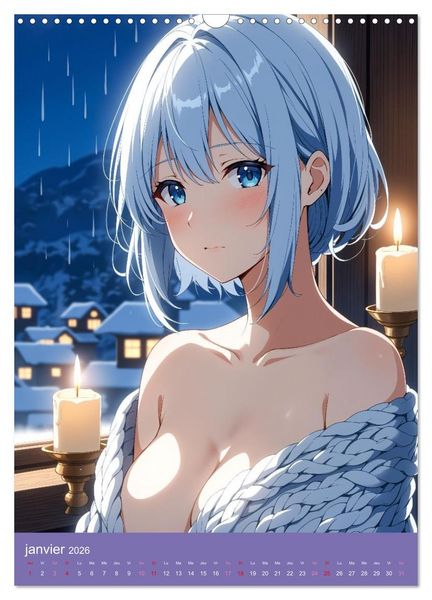 Produktbild: MANGA SENSUEL - Beaut&eacute;s japonaises d&eacute;nud&eacute;es et s&eacute;duisantes (Calendrier mural 2026 DIN A3 horizontal), CALVENDO calendrier mensuel