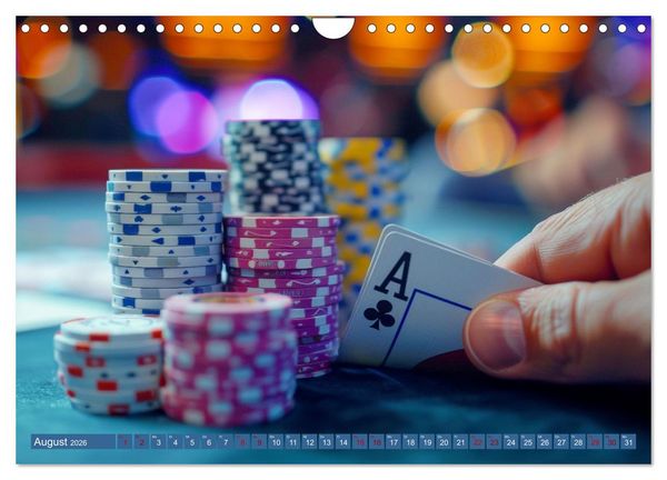 Produktbild: Poker Masters Texas Hold'em (Wandkalender 2026 DIN A4 quer), CALVENDO Monatskalender