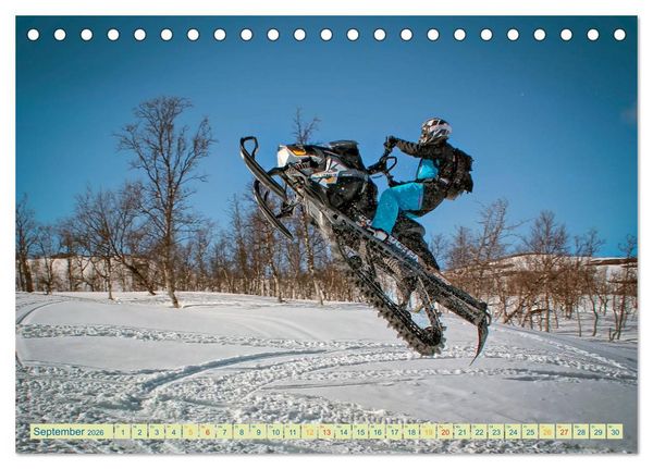 Produktbild: Schneemobil - so cool (Tischkalender 2026 DIN A5 quer), CALVENDO Monatskalender