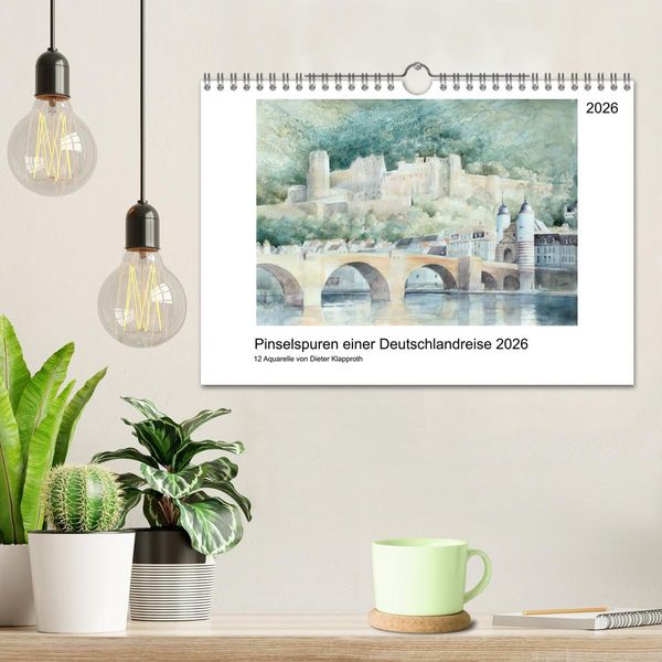 Produktbild: Pinselspuren einer Deutschlandreise - 12 Aquarelle von Dieter Klapproth (Wandkalender 2026 DIN A4 quer), CALVENDO Monatskalender