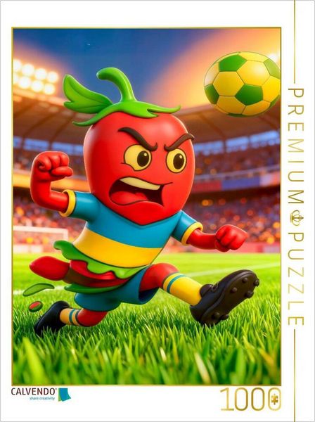 Produktbild: CALVENDO Puzzle 3D Fussballmotiv Chile Chili Figur | 1000 Teile Lege-Gr&ouml;&szlig;e 64x48cm Foto-Puzzle f&uuml;r gl&uuml;ckliche Stunden