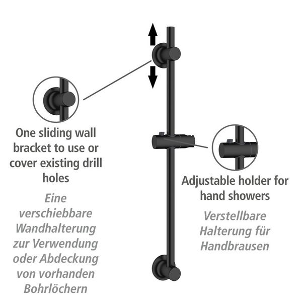 Produktbild: Duschstange ohne Bohren Schwarz, Befestigen ohne Bohren