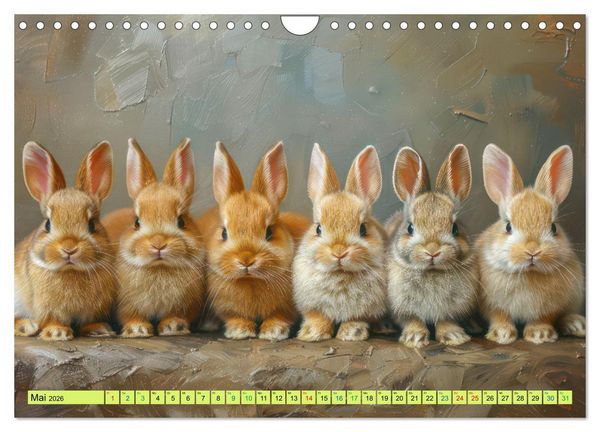Produktbild: Kaninchen - Liebenswerte Fellb&auml;llchen (Wandkalender 2026 DIN A4 quer), CALVENDO Monatskalender