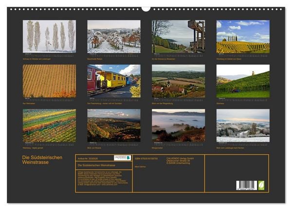 Produktbild: Die S&uuml;dsteirischen Weinstrasse (Wandkalender 2026 DIN A2 quer), CALVENDO Monatskalender